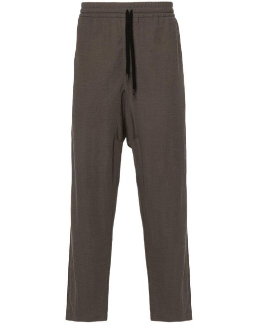 Harris Wharf London Gray Comfort Tapered Trousers for men