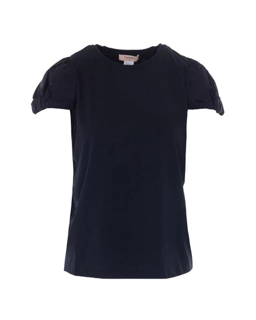 Twinset Blue Crew Neck Short-Seeve T-Shirt