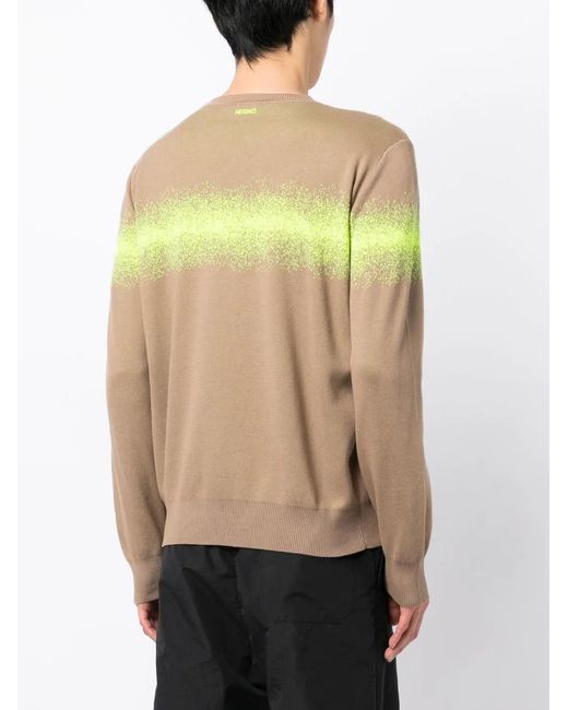 Herno Brown Spray-Paint Effect Knit Sweatshirt for men