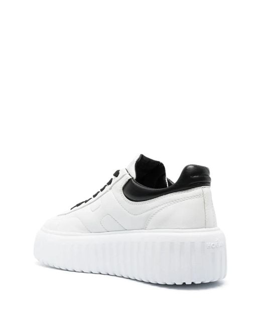 Hogan White H-Stripes Sneakers
