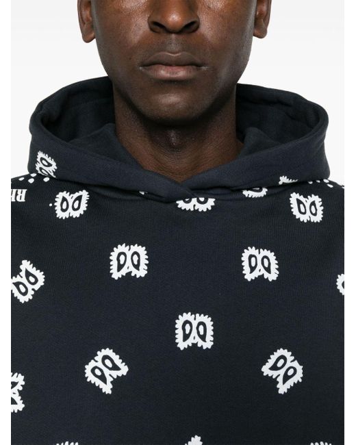 Black bandana print hoodie discount