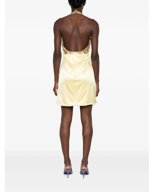 Versace White Embellished Mini Dress