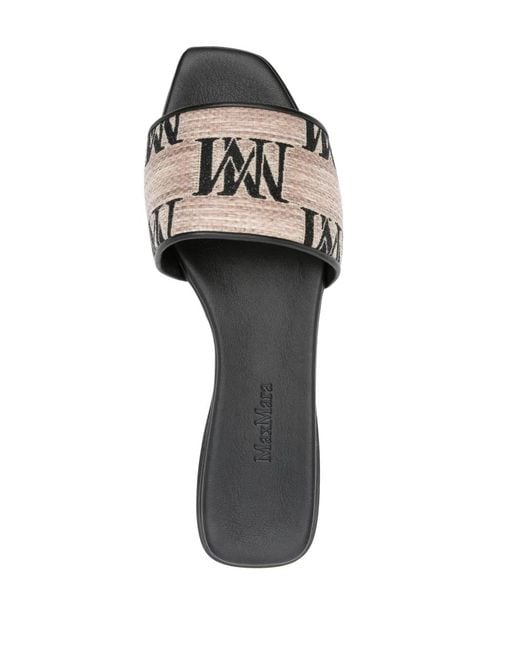 Max Mara White Logo-Jacquard Sandals