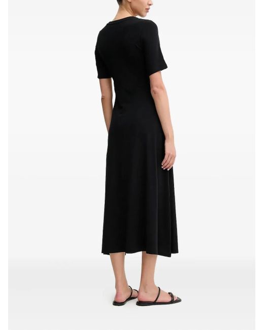 Marc O' Polo Black Short-Sleeve Midi Dress
