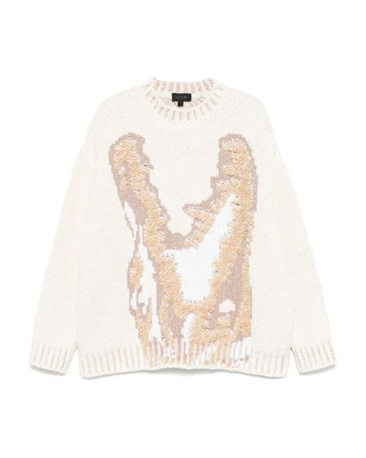 Lacoste White Jacquard-Logo Sweater for men