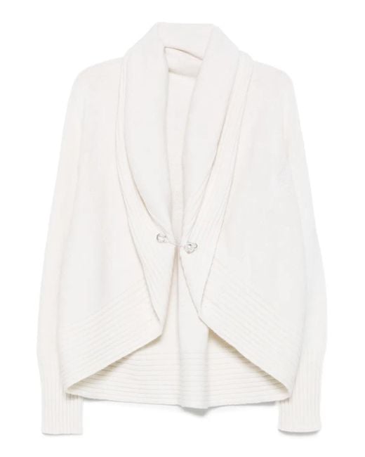 Cardigan À Col Châle Alberta Ferretti en coloris White