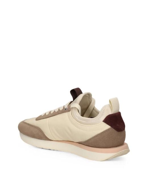 Calvin Klein Natural Suede-Panelled Logo-Embroidered Runner Sneakers