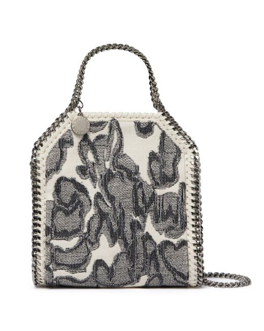 Stella McCartney Gray Falabella Patterned-jacquard Cotton Mini Bag