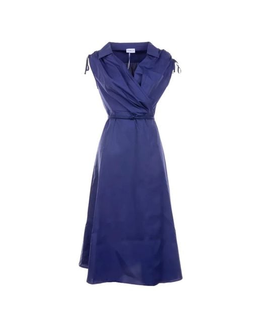 Marella Blue Robe Portefeuille Riviera À Taille Nouée