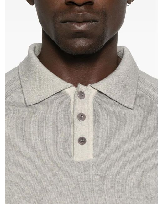 Polo Con Inserti A Coste di Daniele Fiesoli in Gray da Uomo