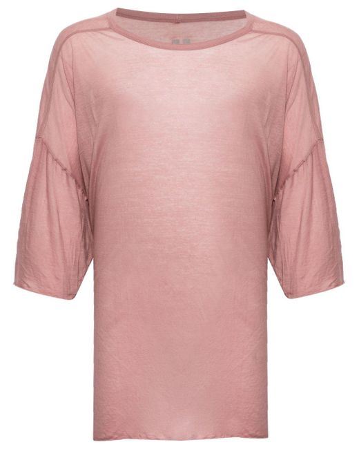 Rick Owens Pink Tommy T Semi-sheer T-shirt for men