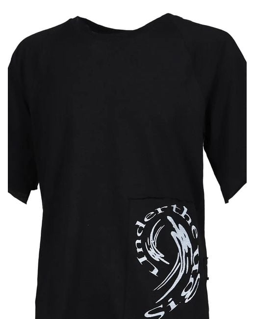 UNDER THE SIGN Black Uts Chronicles Printed Patchwork T-Shirt for men