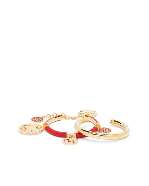 Rabanne White Charm Bangle Bracelet Set