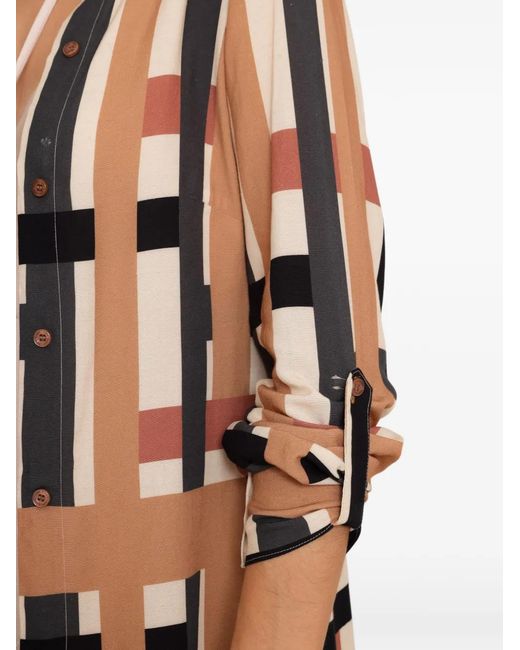 Amir Slama White Striped Button Dress
