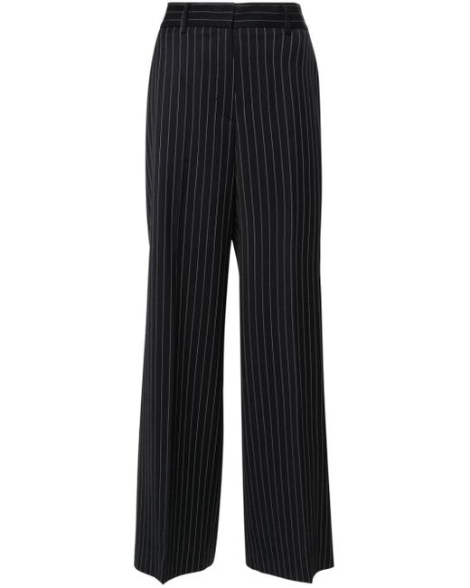 MSGM Black Pinstripe Pattern Trousers