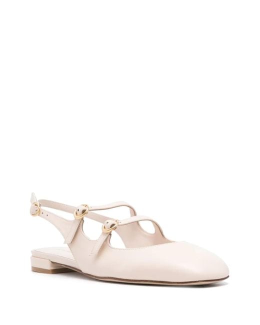 Stuart Weitzman White Benni Ballerinas