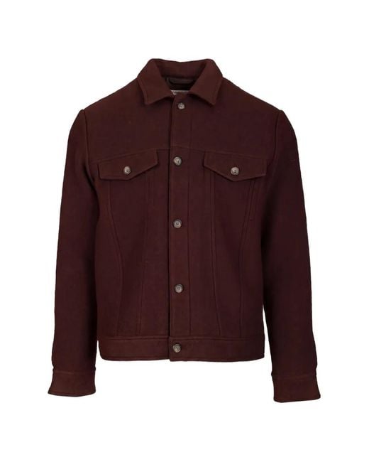 Al Duca D'aosta Red Button-Up Flap-Pocket Jacket for men
