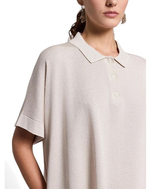 Peserico White Knitted Polo Shirt