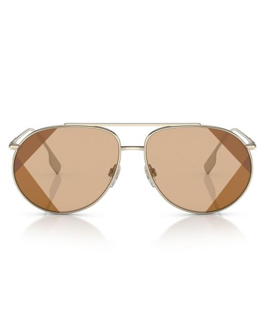 Burberry Alice Pilot-frame Sunglasses in Gold (Natural) | Lyst