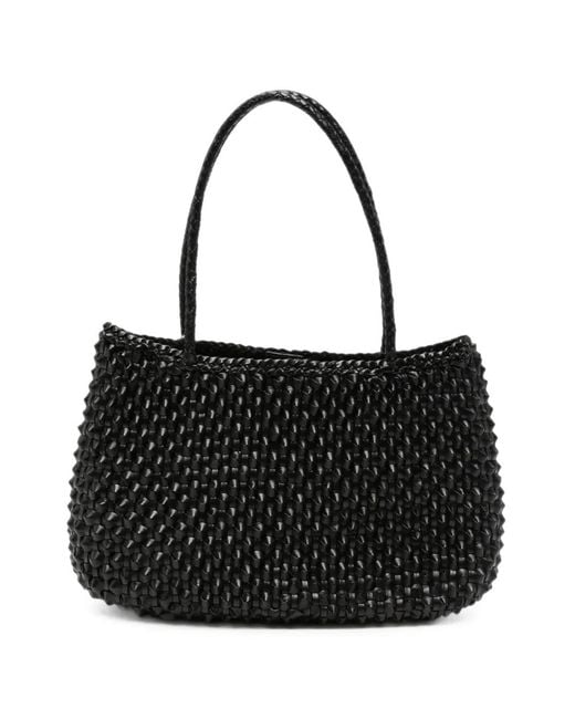 Dragon Diffusion Black Leather Tote Bag