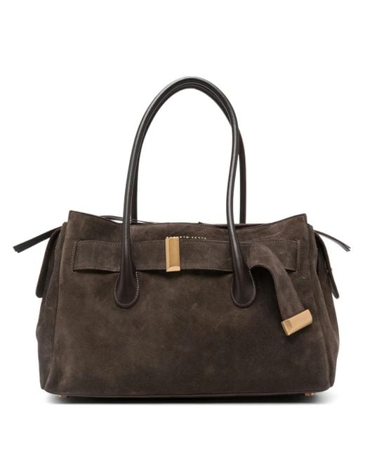 Roberto Festa Black Emeralda Suede Shoulder Bag