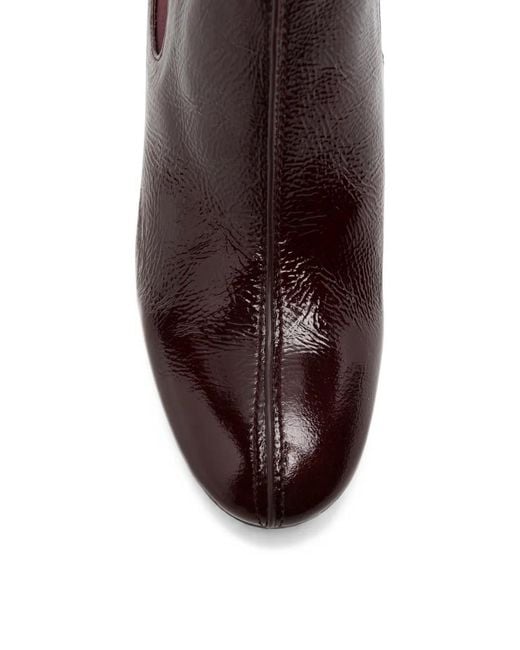 Chie Mihara Brown Fronda Patent Leather Ankle Boots