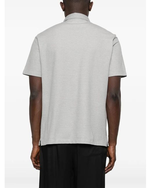 Brioni Gray Buttoned Polo Shirt for men