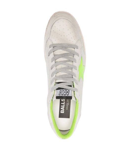 Golden Goose Deluxe Brand White Distressed Panelled Leather Sneakers for men