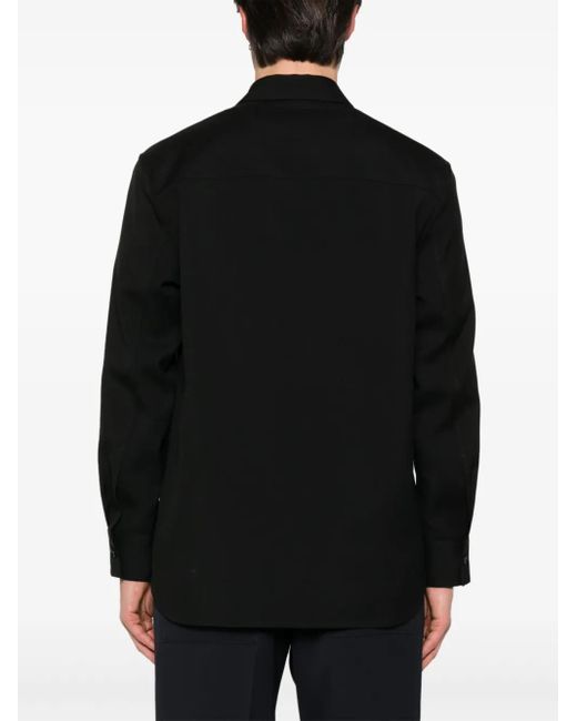 Jil Sander Black Wool Shirt With Pockets for men