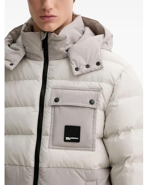 Karl Lagerfeld Natural Utility Hooded Patch-Pocket Jacket for men