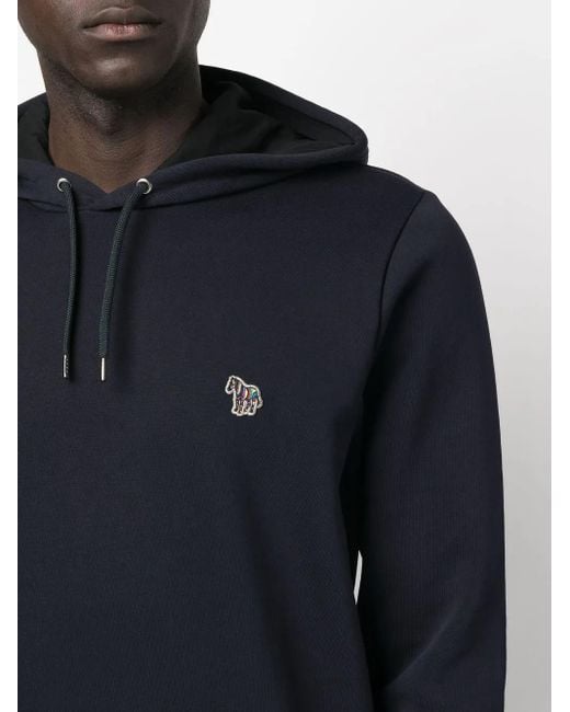 Paul Smith Blue Dark Organic Cotton Hoodie for men