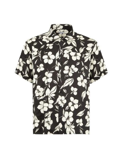 Engineered Garments Black Floral-Print Camp Shirt for men