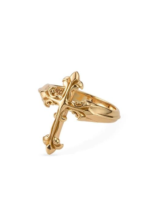 Emanuele Bicocchi Metallic Fleury Cross Statement Ring