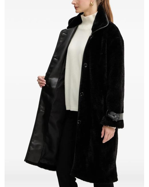 Liu Jo Black Teddy Button Cuff Coat