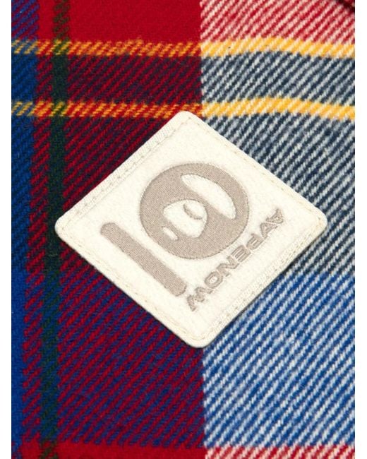Aape By A Bathing Ape Blue Hooded Plaid Shirt for men