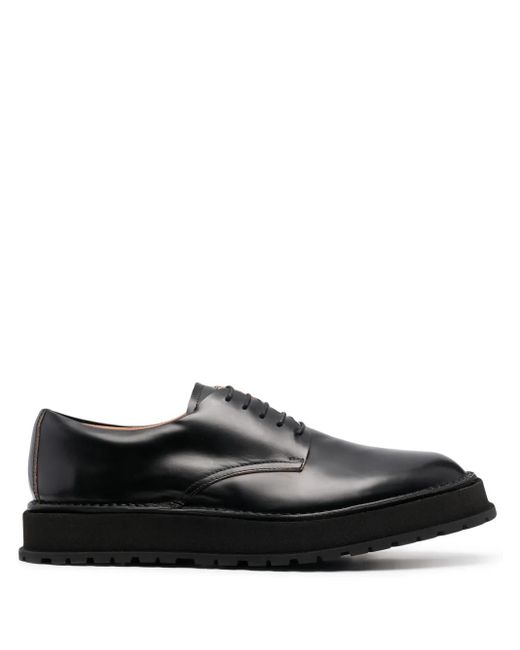 Buttero Black Lace-Up Leather Shoes for men