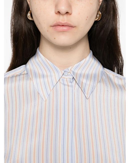 Max Mara White Striped Long-Sleeve Shirt