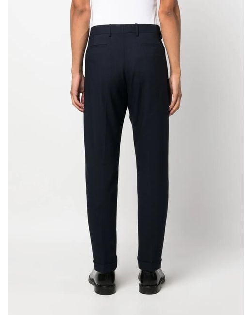 Paul Smith Blue Straight-Leg Tailored Wool Trousers for men