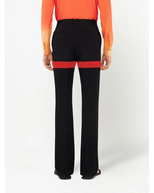Ferragamo Black Contrast Insert Pants for men