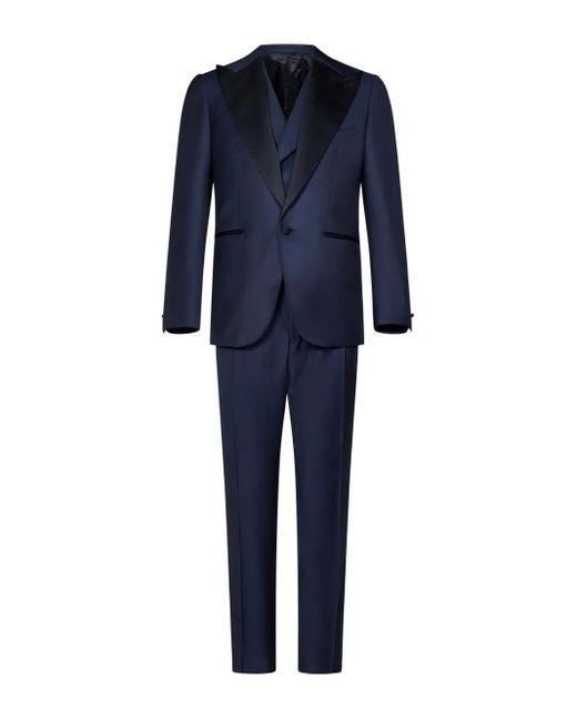 Franzese Collection Blue Stefano De Martino Single-Breasted Suit (Set Of Three) for men