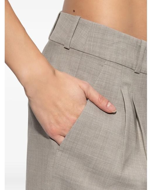 Rag & Bone Gray Neila Pleated Cuffed Shorts