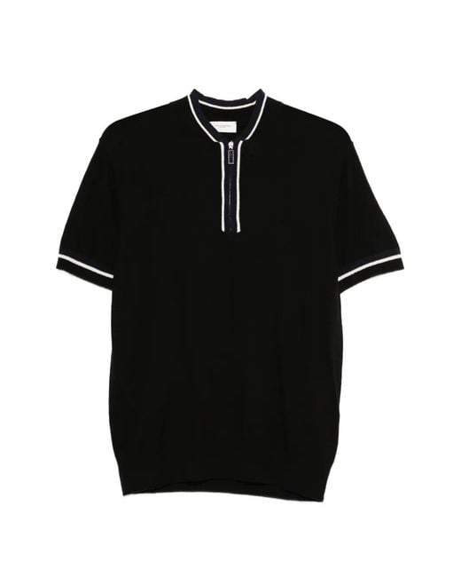 Paolo Pecora Black Zip-Detail Short-Sleeve T-Shirt for men
