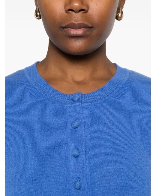 Alpha Studio Blue Buttoned Wool Cardigan