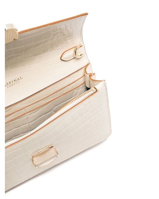 Aspinal Natural Mayfair 2 Leather Cltuch Bag