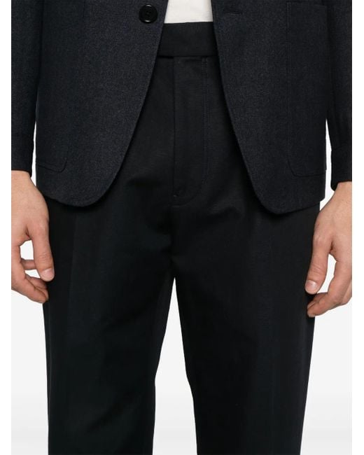 Zegna Blue Pleat-Detail Trousers for men