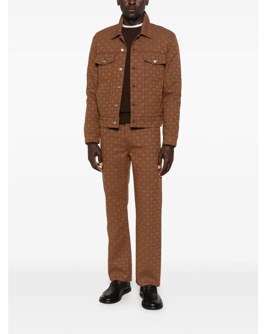 Sandro White Monogram-Pattern Jeans for men