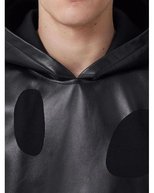 Burberry Black Monster Graphic Cotton And Lambskin Sleeveless Hoodie for men