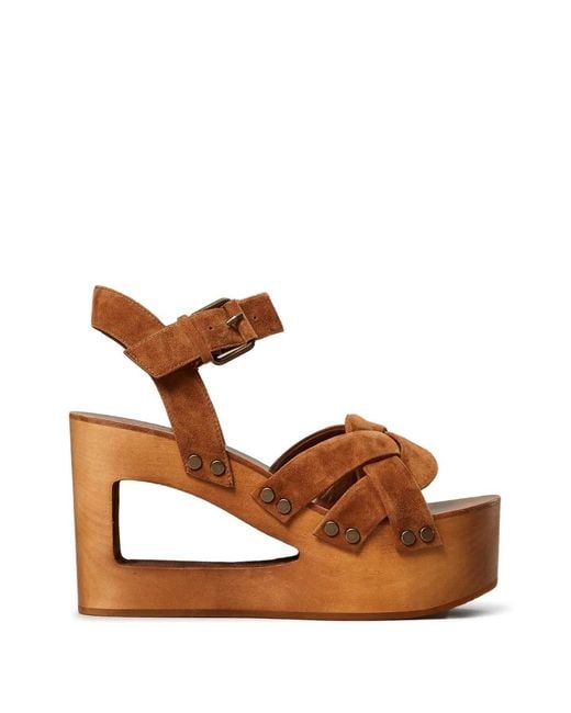 Twinset Brown Woven Platform Sandals