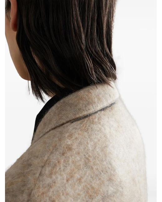 Brunello Cucinelli Natural Single-Breasted Blazer