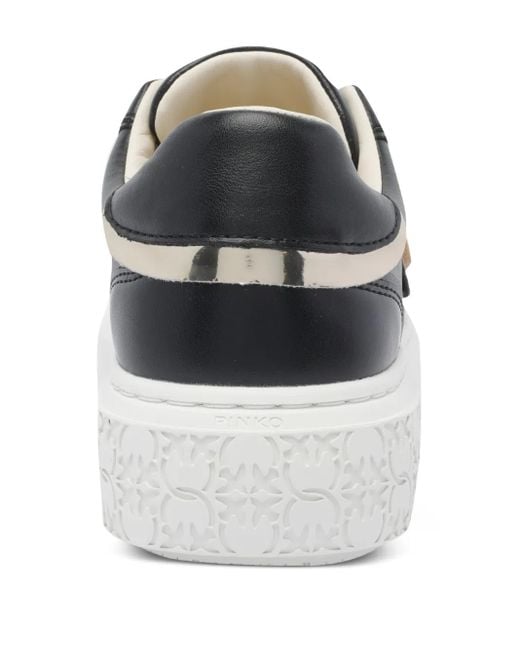 Pinko Black Yoko 06 Metallic-Trim Platform Sneakers
